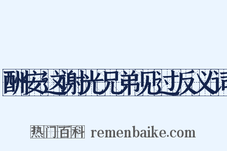 酬安这谢光兄弟见过反义词是什么意思的图片